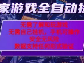 游戏全自动捡漏项目，最新独家玩法，每天操作几十分钟，无任何难度，当天见收益【揭秘】
