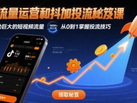 流量运营和抖加投流秘笈课,撬动巨大的短视频流量