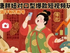 大唐胖妞对口型爆款短视频玩法，快速起千粉万粉号