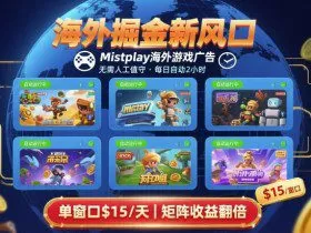海外掘金新风口，Mistplay海外游戏广告，每日自动运行，单窗口稳入2美刀 ，可矩阵操作【揭秘】