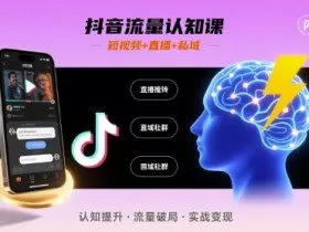抖音流量认知课，短视频+直播+私域，认知提升，闪电开悟