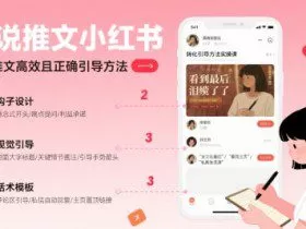 小说推文小红书高转化引导方法实操课，小说推文高效且正确引导方法