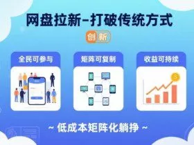 网盘拉新-打破传统方式，低成本矩阵化躺挣，全民可参与、矩阵可复制、收益可持续【揭秘】
