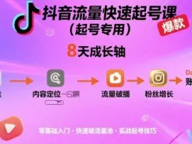 抖音流量快速起号课（起号专用），8天带你做爆自己的账号