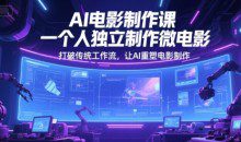 AI电影制作课，一个人独立制作微电影，打破传统工作流，让AI重塑电影制作