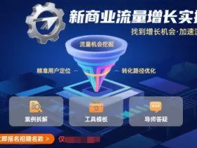 新商业流量增长实操课，找到增长机会，加速流量布局