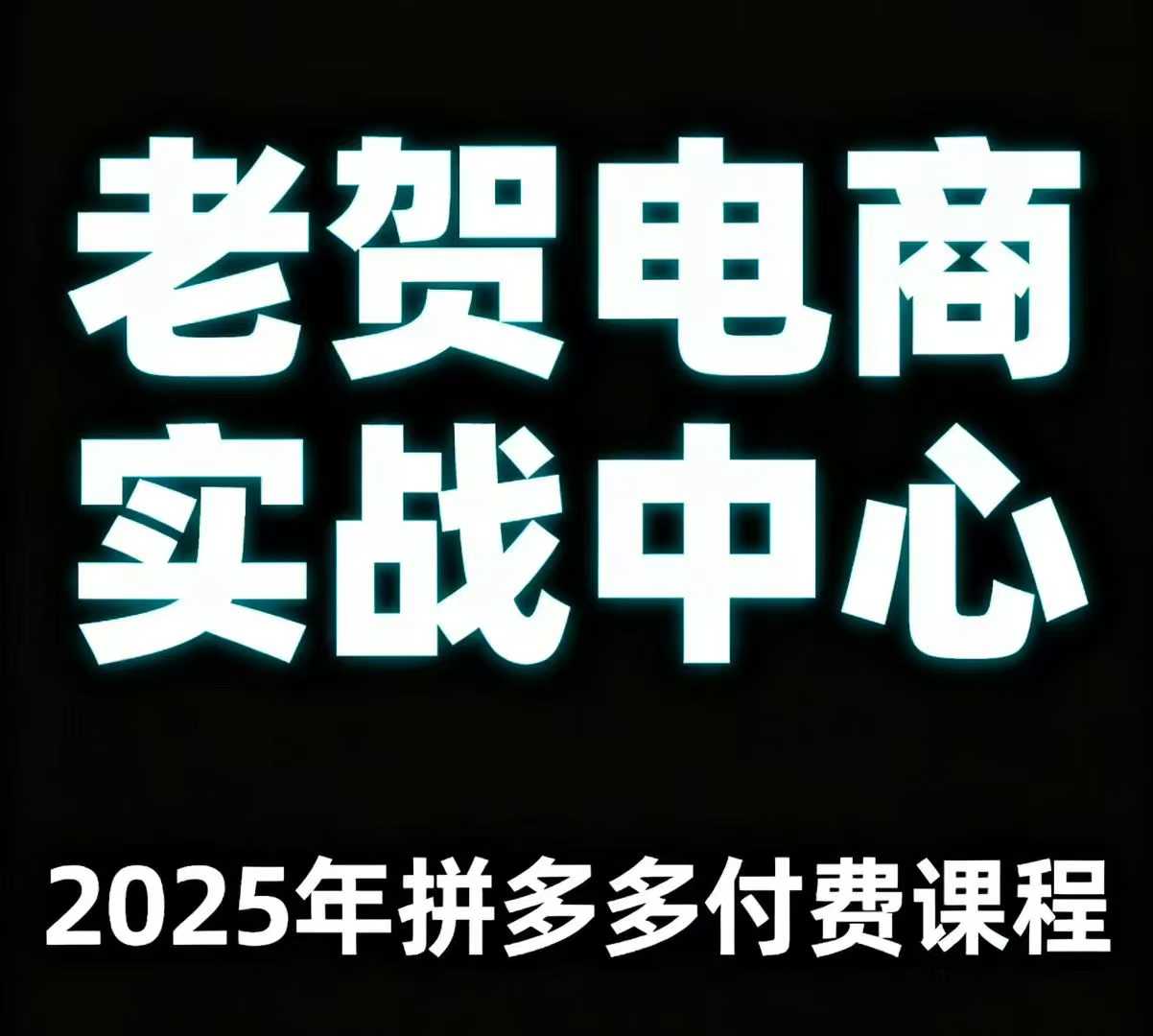 老贺电商2025年拼多多付费课程,用通俗易懂的方法告诉你多多怎么玩