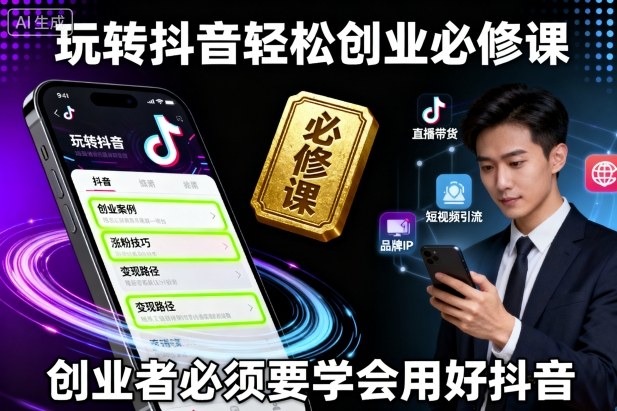 玩转抖音轻松创业必修课,创业者必须要学会用好抖音