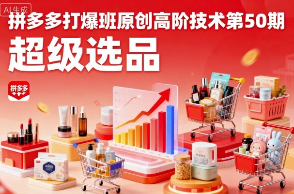 叮当会拼多多打爆班原创高阶技术第50期,超级选品