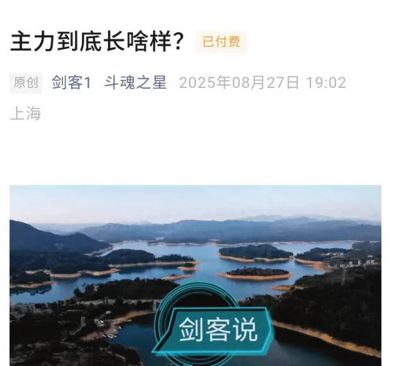 【金融三剑客付费文250827】：主力到底长啥样