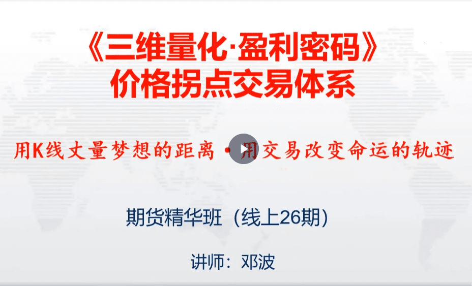 邓波k线赢家价格拐点交易体系 期货精华班第26期(25年5月)