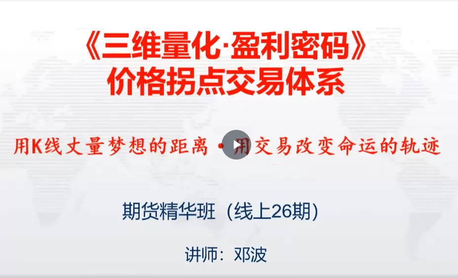 邓波k线赢家价格拐点交易体系 期货精华班第26期(25年5月)