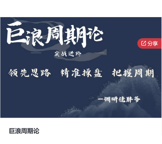 调研佬胖爷-巨浪周期论实战进阶