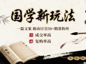 国学新玩法：一篇文案  被动日引50+精准粉丝成交率高  复购率高