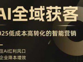 AI全域获客实训营，2025低成本高转化的智能营销，精准找客，高效营销