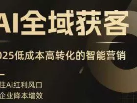 AI全域获客实训营，2025低成本高转化的智能营销，精准找客，高效营销