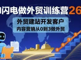 AI闪电做外贸训练营26期，外贸建站开发客户内容营销从0到3做外贸