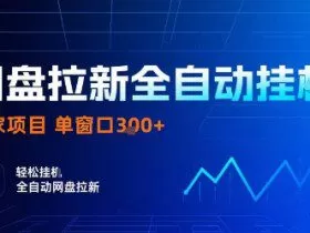 网盘拉新全自动挂G，独家项目，全自动运行完成拉新做任务，单窗口3张+【揭秘】