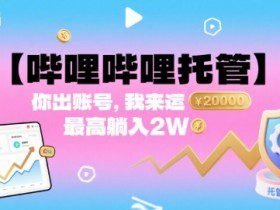 【哔哩哔哩托管】你出账号，我来运营，最高躺入2W【揭秘】