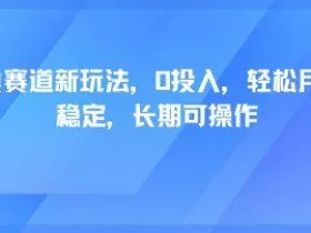 轻断食赛道新玩法，0投入，轻松月入1W 稳定，长期可操作