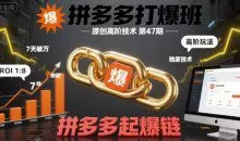 叮当会拼多多打爆班原创高阶技术第47期，拼多多起爆链