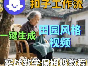 coze扣子工作流一键生成田园风格视频，实战教学保姆级教程