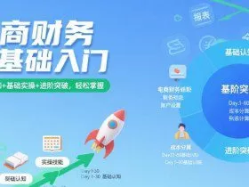 电商财务零基础入门，基础认知+基础实操+进阶突破，轻松掌握