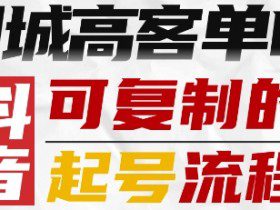 抖音同城高客单IP—可复制的起号流程