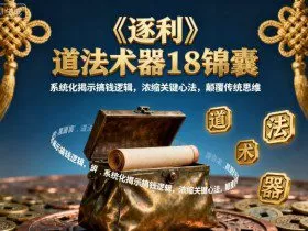 《逐利》道法术器18锦囊，系统化揭示搞钱逻辑，浓缩关键心法，颠覆传统思维