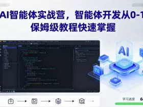 AI智能体实战营，智能体开发从0-1，保姆级教程快速掌握