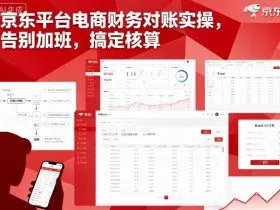 京东平台电商财务对账实操，告别加班，搞定核算