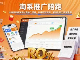 淘系推广陪跑，全维度讲解淘系付费推广逻辑，从理论到实操，系统化助力店铺盈利
