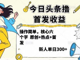 今日头条撸首发玩法,操作简单,新人一天3张+