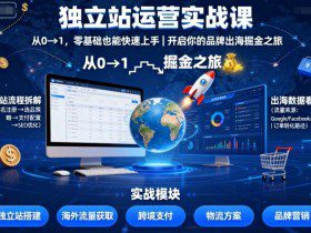 独立站运营实战课，​从0到1，零基础也能快速上手，开启你的品牌出海掘金之旅