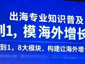 出海专业知识普及，从0到1，8大模块构建你的海外增长引擎