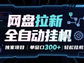 网盘全自动拉新掘金 独家项目 自动完成任务 完全解放双手 单窗口日入3张 可矩阵【揭秘】