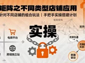 无界矩阵之不同类型店铺应用，教你无界针对不同类型店铺的组合玩法应用，手把手实操搭建计划