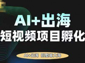 AI·TikTok AI+出海短视频项目孵化，陪你从0-1借助AI实现出海变现