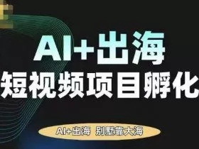 AI·TikTok AI+出海短视频项目孵化，陪你从0-1借助AI实现出海变现