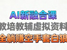 育儿教学教培新玩法，AI生成教学视频，市场大，操作简单，变现天花板非常高