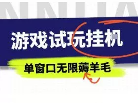 全网首发试玩挂G项目，全自动运行单窗口无上限，纯0撸本人亲测一天可薅100米【揭秘】