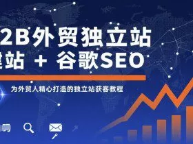 B2B外贸独立站建站+谷歌SEO，为外贸人精心打造的独立站获客教程