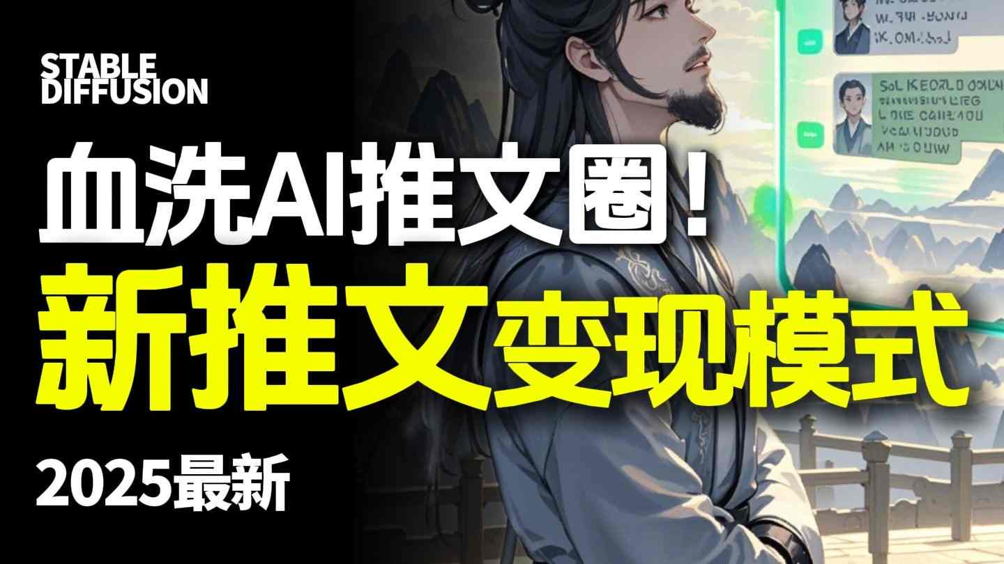 最新AI动态电影漫画小说推文，全流程实操教学，小白也能月入1W+