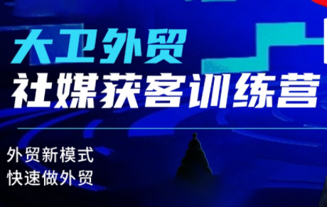 大卫老师·外贸社媒获客独家训练营,外贸新模式,快速做外贸