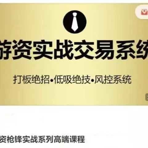 游资枪锋实战系列高端课程，游资实战交易系统，打板绝招低吸绝技风控系…