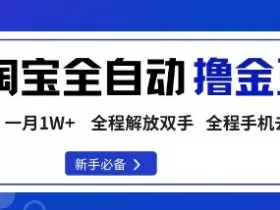 淘宝菜鸟全自动撸金豆，轻松月入1W+，全程手机去跑，操作简单【揭秘】