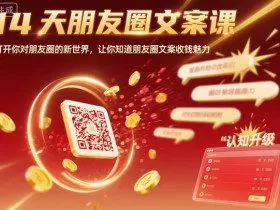 14天朋友圈文案课，打开你对朋友圈的新世界，让你知道朋友圈文案收钱魅力