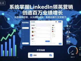 系统掌握LinkedIn领英营销，创造百万业绩增长，从思维到获客，从沟通到成交，系统化提升外贸能力