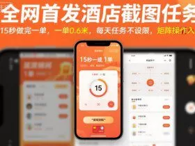全网首发酒店截图任务，15秒做完一单，一单0.6米，每天任务不设限，矩阵操作日入3张【揭秘】