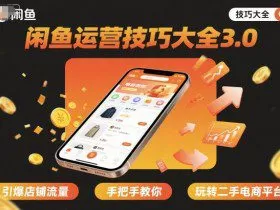 闲鱼运营技巧大全3.0，引爆店铺流量，手把手教你玩转二手电商平台